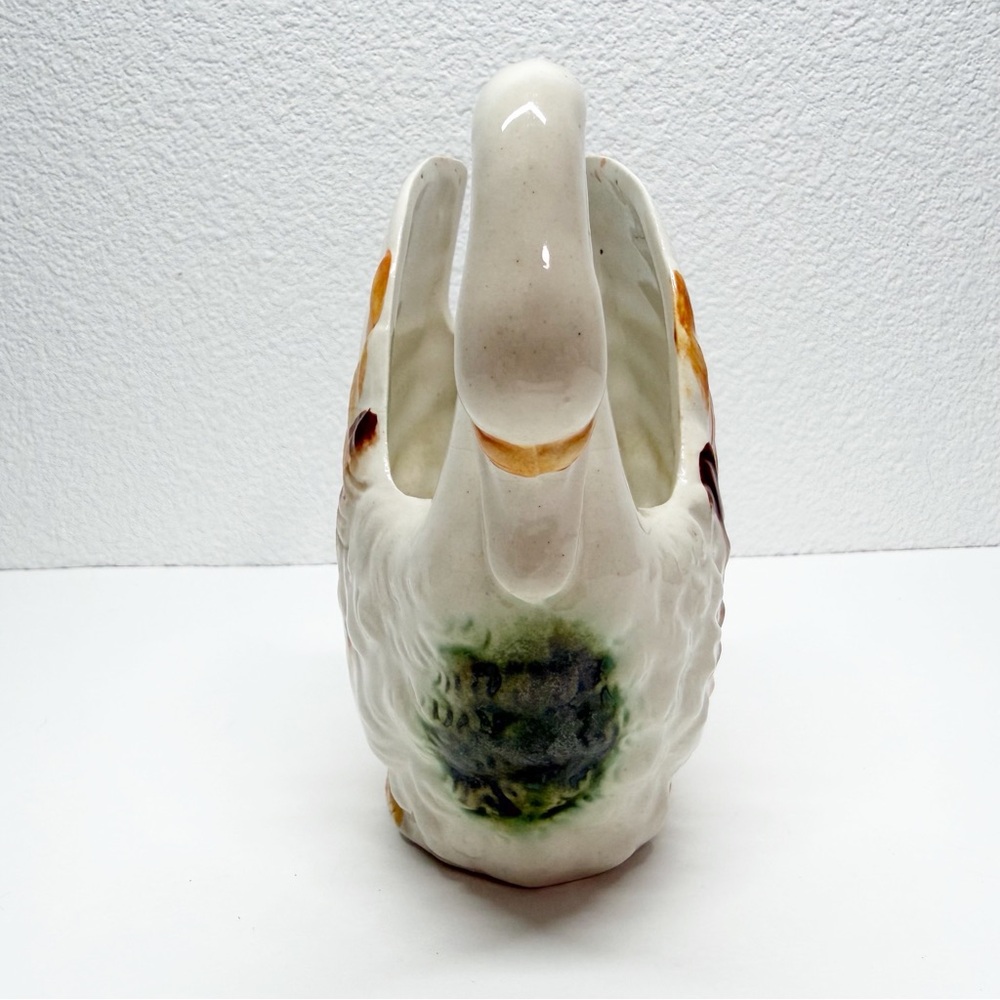 Vintage Occupied Japan Ceramic Swan Vase Planter - Picture 5 of 8